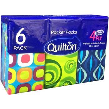 Quilton Pocket Tissues 6pk