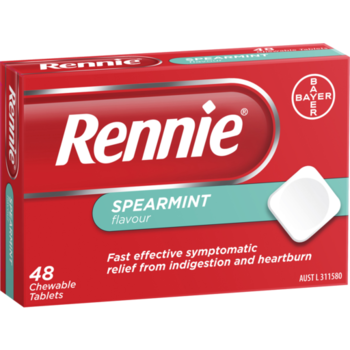 Rennie Antacid Spearmint Chewable Tablets 48