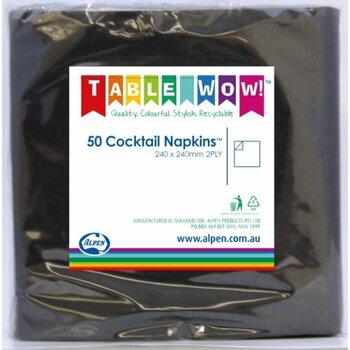 Table Wow! Cocktail Napkins - Black