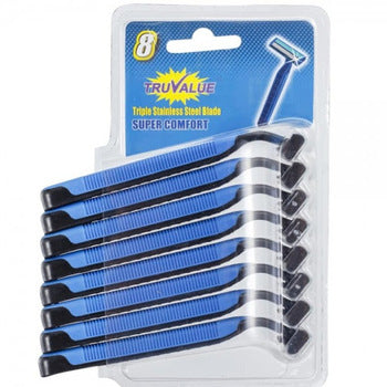 Tru Value Disposable Razors Triple Blade 8 pk