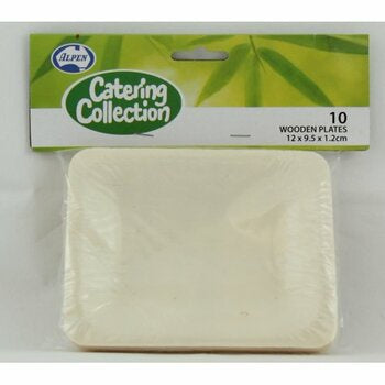Wooden Plates 12 x 9.5 x 1.2cm pack 10