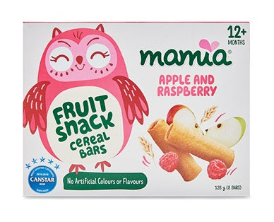 Mamia Apple & Raspberry Cereal Bar 12 months 128g