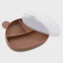 Fauve & Co Bear Shaped Silicone Suction Plate & Lid Caramel