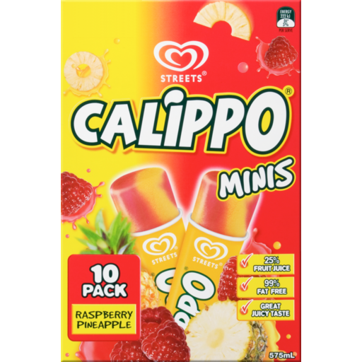Calippo Mini Water Ice Raspberry & Pineapple 10pk