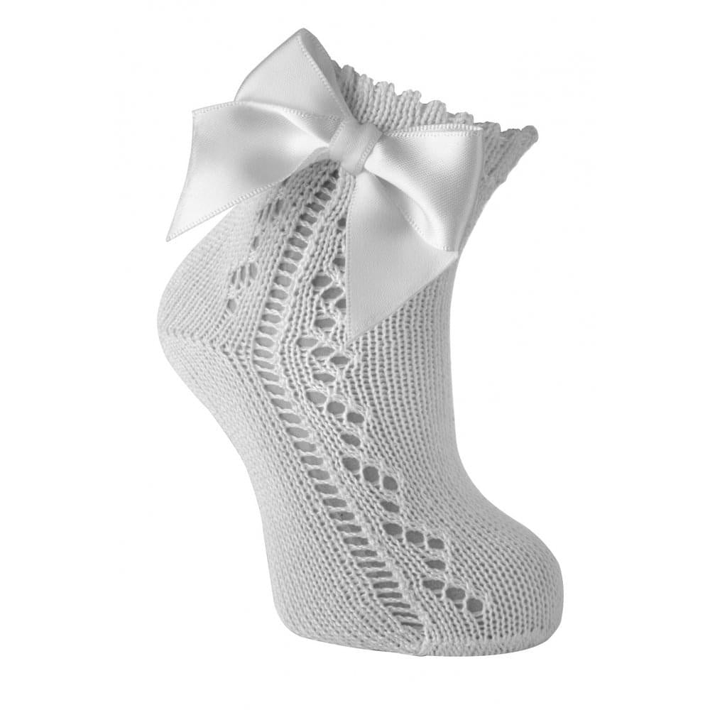 Carlomagno 2504 Openwork Bow Ankle Sock