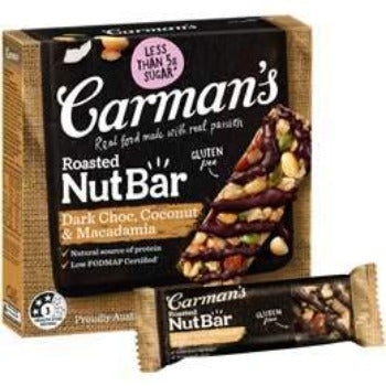 Carmans Dark Choc Macadamia & Coconut Bars 5pk