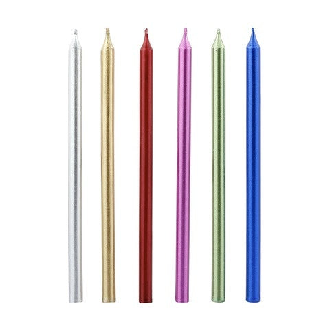 Metallic Party Candles 12cm x 12pk