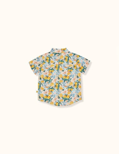 Goldie + Ace Holiday Orchard Linen Shirt Orange