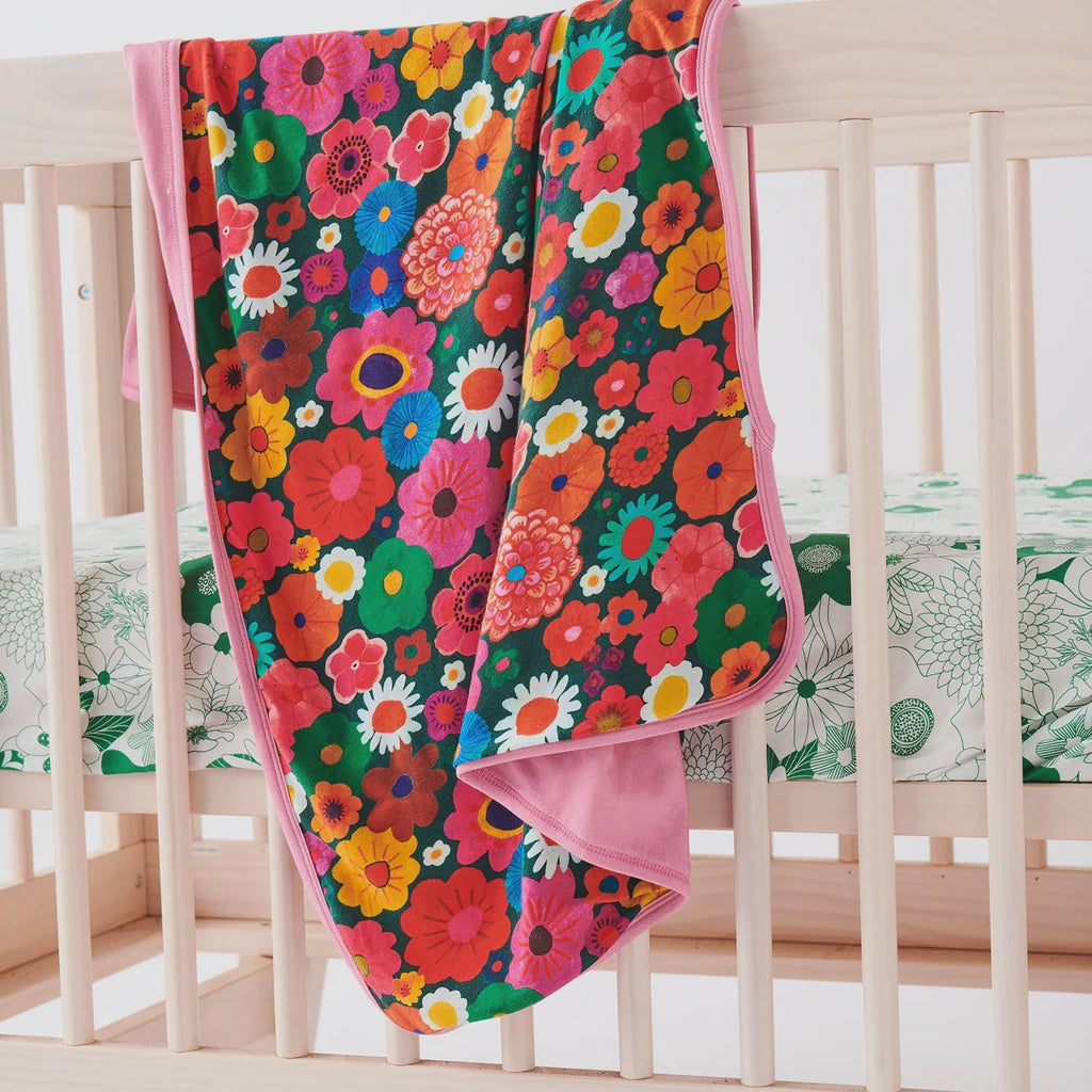 Flower Bed Cotton Blanket