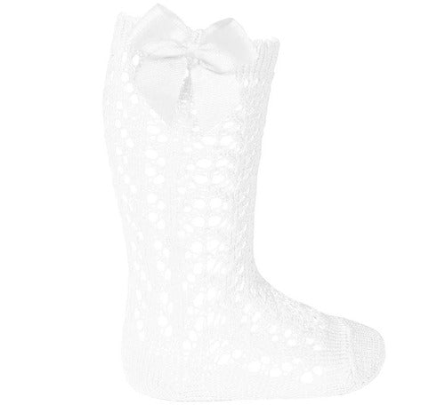 Condor Openwork Knee High Sock With Bow 25192
