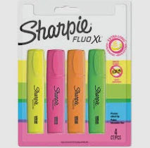 Sharpie Fluro XL Highlighters 4pk