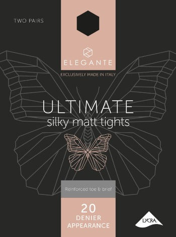 Elegante Ultimate Silky Matt 20 Denier Navy 2pk