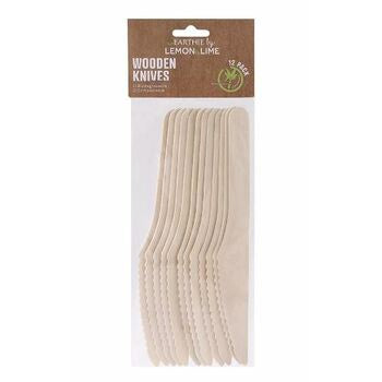 Lemon and Lime Eco Wooden Knives 16.5cm 12Pk