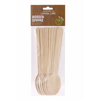 Lemon and Lime Eco Wooden Spoons 15.5cm 12Pk